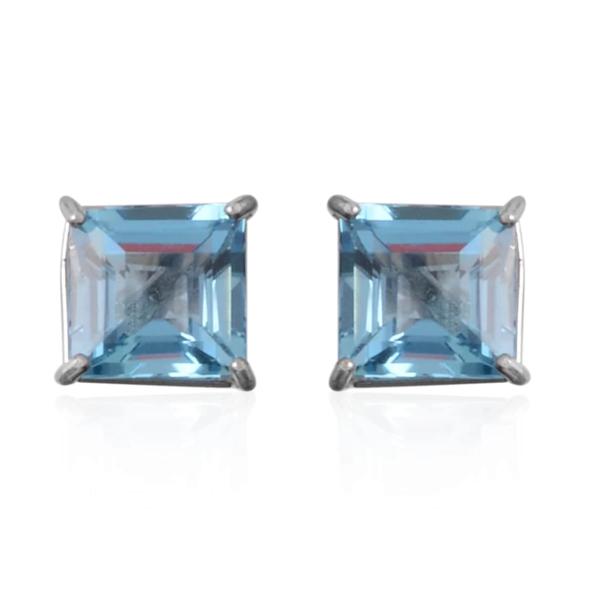 10K White Gold Swiss Blue Topaz Earrings 2.80 Ctw 3 10K White Gold Swiss Blue Topaz Earrings 2.80 Ctw