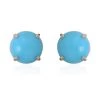14K Yellow Gold Sleeping Beauty Turquoise Stud Earrings 1.25 Ctw -Jewelry store 2342778