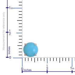 14K Yellow Gold Sleeping Beauty Turquoise Stud Earrings 1.25 Ctw -Jewelry store 2342778 2