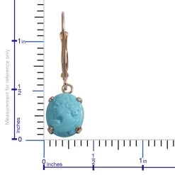 14K Yellow Gold Sleeping Beauty Turquoise Lever Back Earrings 3.50 Ctw -Jewelry store 2470052 2