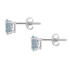 14K White Gold Mangoro Aquamarine Solitaire Stud Earrings 0.80 Ctw 7 14K White Gold Mangoro Aquamarine Solitaire Stud Earrings 0.80 Ctw -Jewelry store 2515708 2