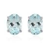 14K White Gold Mangoro Aquamarine Solitaire Stud Earrings 1.35 Ctw