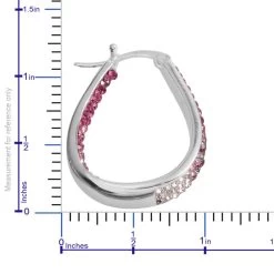 Pink And White Austrian Crystal Hoop Earrings In Silvertone 15 Pink And White Austrian Crystal Hoop Earrings In Silvertone -Jewelry store 2598510 6