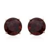 10K Yellow Gold Mozambique Garnet Round Stud Earrings 3.00 Ctw -Jewelry store 2605389