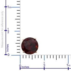 10K Yellow Gold Mozambique Garnet Round Stud Earrings 3.00 Ctw -Jewelry store 2605389 2