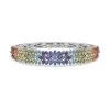 Multi Gemstone Bangle In Platinum Over Sterling Silver,Bangle Bracelet For Women,Silver Bangle For Her (7.25 In) 10.50 Ctw. -Jewelry store 2671272