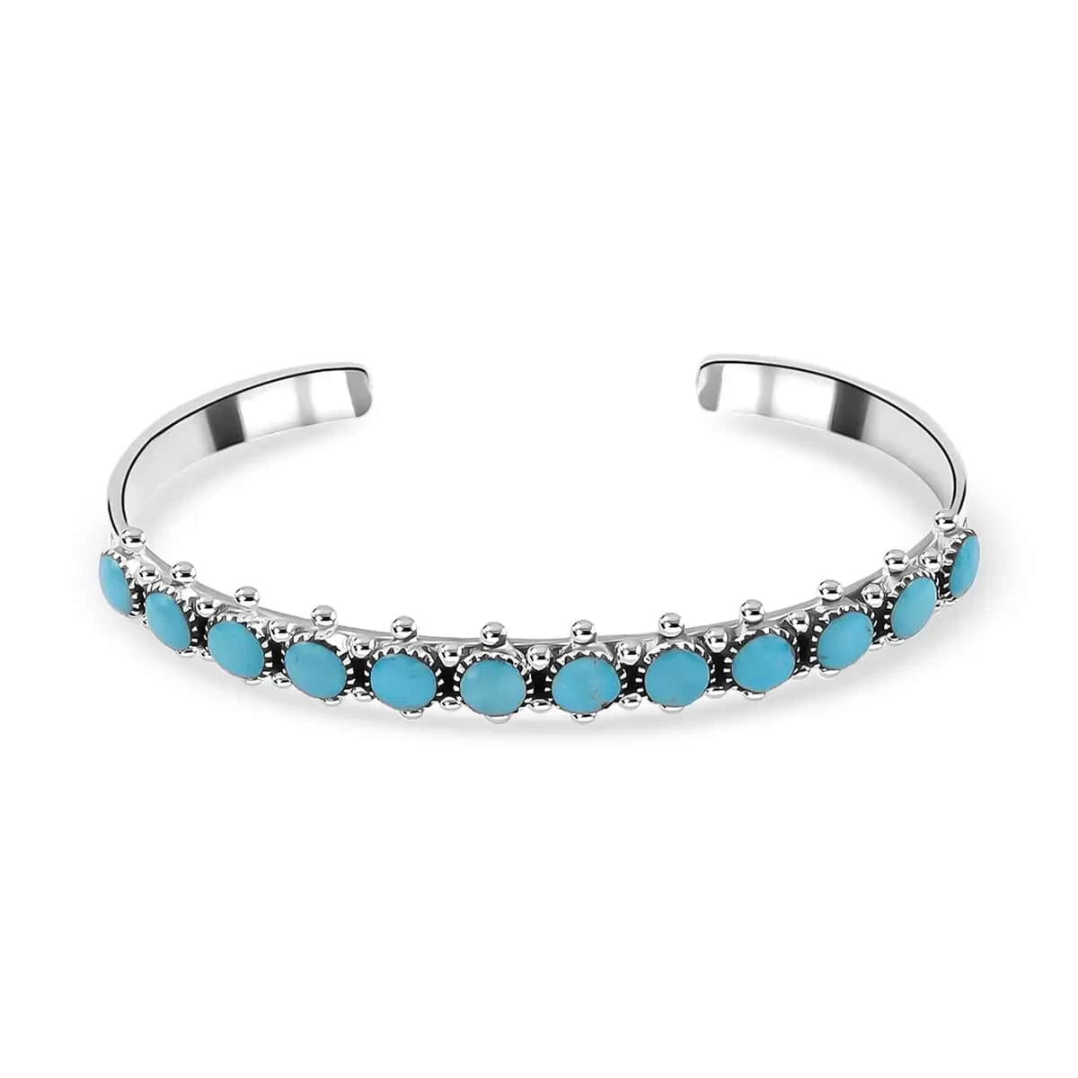 Santa Fe Style Kingman Turquoise Bracelet In Sterling Silver, Boho Western Turquoise Jewelry For Women, Silver Cuff Bracelet (7.50 In) 2.50 Ctw 3 Santa Fe Style Kingman Turquoise Bracelet In Sterling Silver, Boho Western Turquoise Jewelry For Women, Silver Cuff Bracelet (7.50 In) 2.50 Ctw