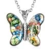 Murano Style Necklace In Stainless Steel, Butterfly Pendant, Wedding Gifts For Women (24 Inches) 1 Murano Style Necklace In Stainless Steel, Butterfly Pendant, Wedding Gifts For Women (24 Inches) -Jewelry store 2790783