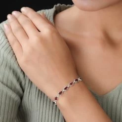 Mozambique Garnet Bolo Bracelet In Sterling Silver 4.40 Ctw -Jewelry store 2904938 3