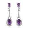 Karis Amethyst Drop Earrings In Platinum Bond 1.15 Ctw -Jewelry store 2920637