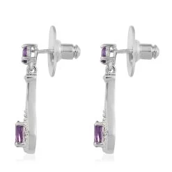 Karis Amethyst Drop Earrings In Platinum Bond 1.15 Ctw -Jewelry store 2920637 4