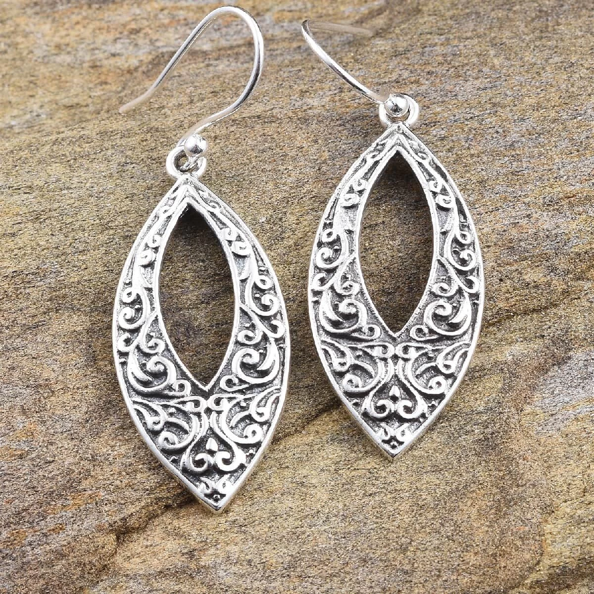 Filigree Drop Earrings, Filigree Earrings For Women, Sterling Silver Earrings, Silver Drop Earrings 4 Filigree Drop Earrings, Filigree Earrings For Women, Sterling Silver Earrings, Silver Drop Earrings - Image 2