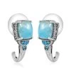 Larimar And Malgache Neon Apatite J-Hoop Earrings In Platinum Over Sterling Silver 5.25 Ctw -Jewelry store 2979834