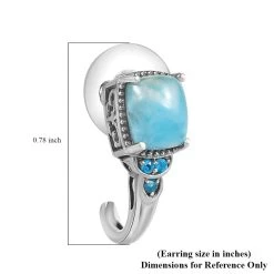 Larimar And Malgache Neon Apatite J-Hoop Earrings In Platinum Over Sterling Silver 5.25 Ctw 15 Larimar And Malgache Neon Apatite J-Hoop Earrings In Platinum Over Sterling Silver 5.25 Ctw -Jewelry store 2979834 6