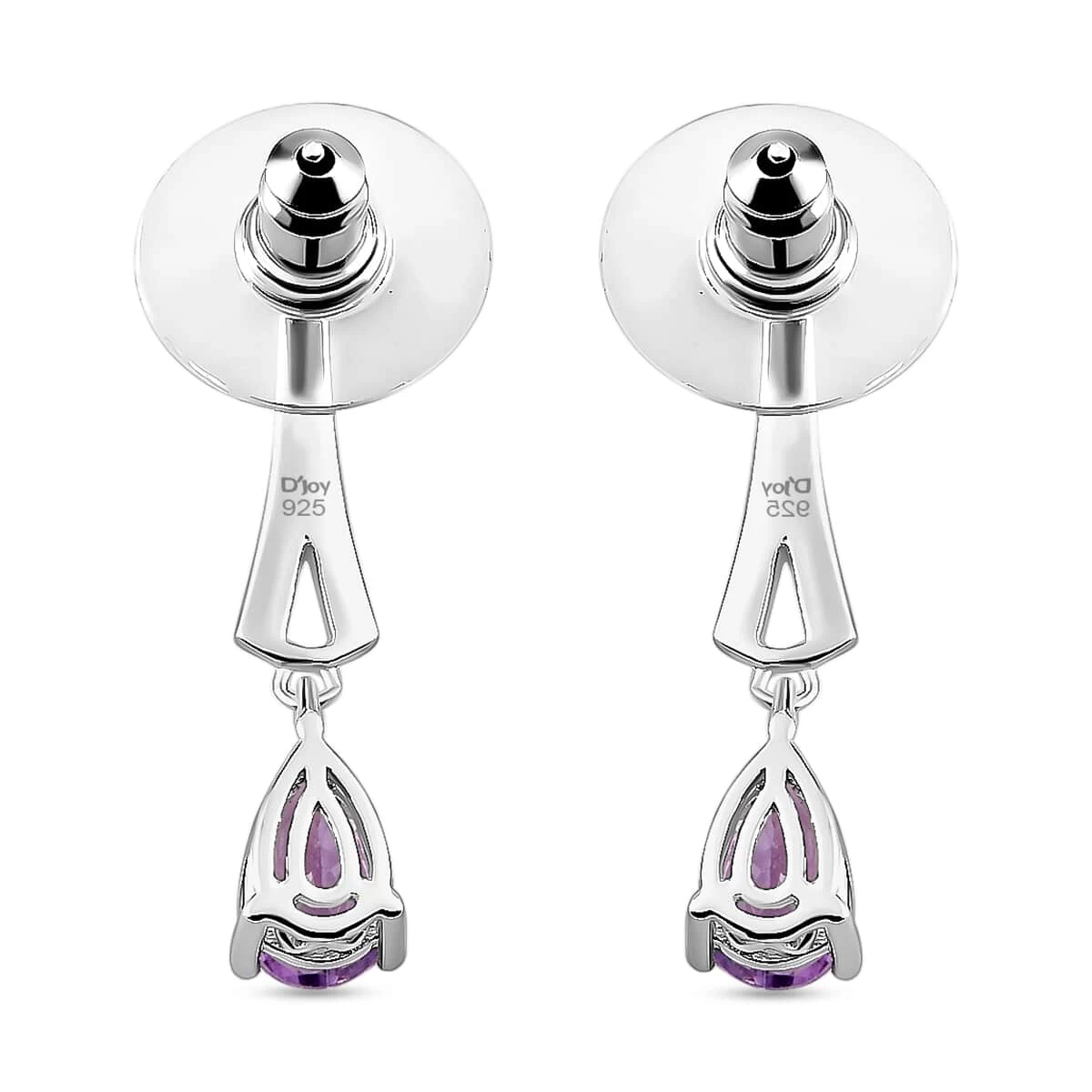 Amethyst Earrings, Rose De France Amethyst Drop Earrings, Silver Drop Earrings, Sterling Silver Earrings 1.50 Ctw 6 Amethyst Earrings, Rose De France Amethyst Drop Earrings, Silver Drop Earrings, Sterling Silver Earrings 1.50 Ctw - Image 4
