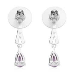 Amethyst Earrings, Rose De France Amethyst Drop Earrings, Silver Drop Earrings, Sterling Silver Earrings 1.50 Ctw 14 Amethyst Earrings, Rose De France Amethyst Drop Earrings, Silver Drop Earrings, Sterling Silver Earrings 1.50 Ctw -Jewelry store 2986847 5