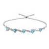 Karis Sky Blue Topaz Love Theme Bolo Bracelet In Platinum Bond Adjustable 2.90 Ctw