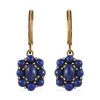Karis Lapis Lazuli Lever Back Floral Earrings In 18K Yellow Gold Plated 4.00 Ctw -Jewelry store 3061326