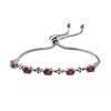 Karis Mozambique Garnet Bracelet In Platinum Bond Stainless Steel, Adjustable Bolo Bracelet 2.75 Ctw -Jewelry store 3086781