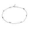 Sterling Silver Beaded Tube Station Anklet (10 In) 3.10 Grams -Jewelry store 3106386