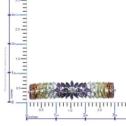 Multi Gemstone Bangle Bracelet In Platinum Over Sterling Silver (6.50 In) 10.60 Ctw 14 Multi Gemstone Bangle Bracelet In Platinum Over Sterling Silver (6.50 In) 10.60 Ctw -Jewelry store 3117805 5