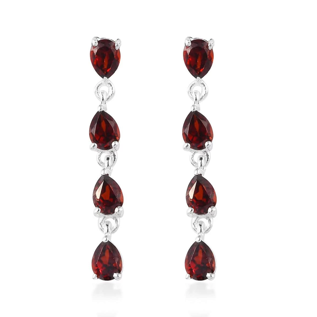 Mozambique Garnet Drop Earrings In Sterling Silver 1.50 Ctw 3 Mozambique Garnet Drop Earrings In Sterling Silver 1.50 Ctw