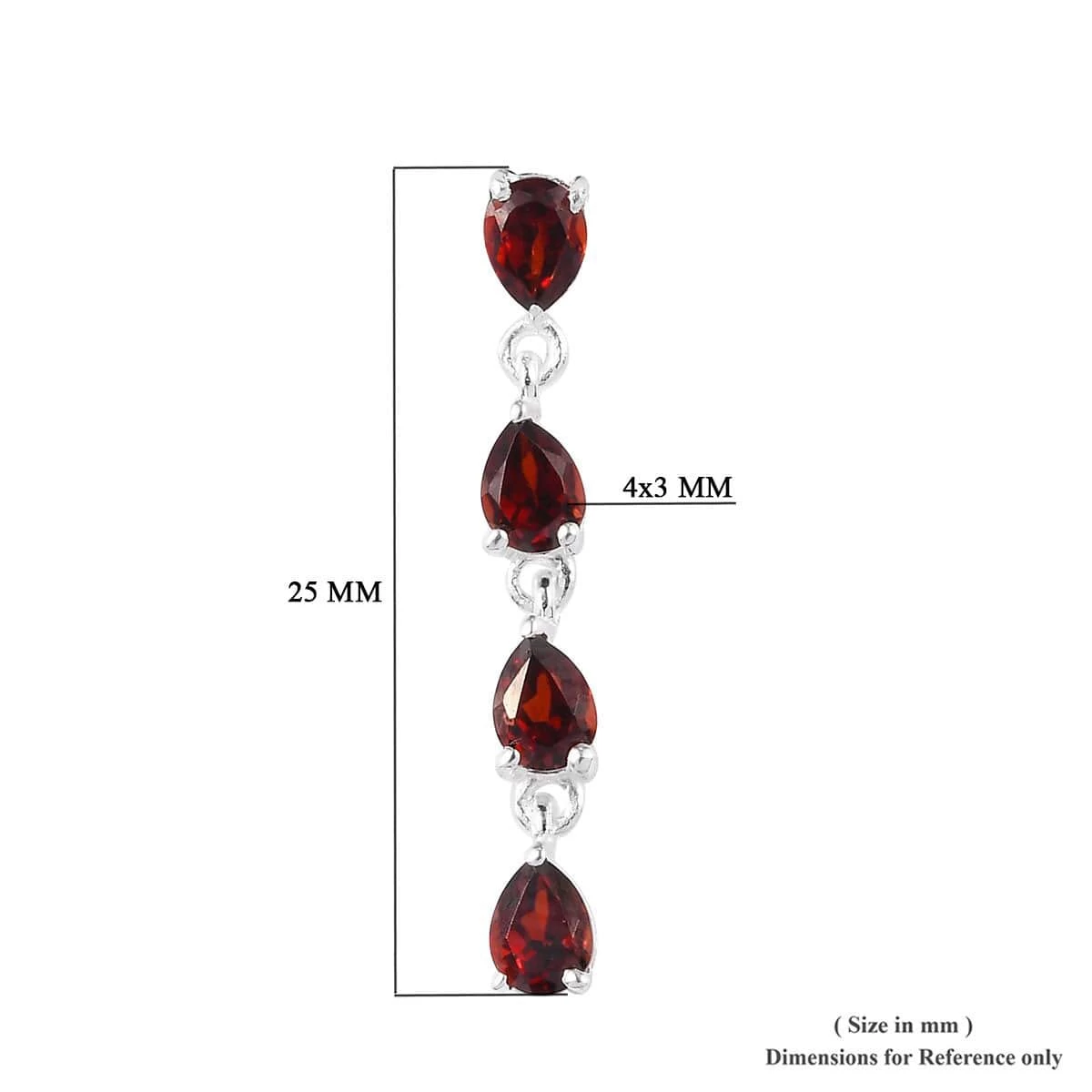 Mozambique Garnet Drop Earrings In Sterling Silver 1.50 Ctw 7 Mozambique Garnet Drop Earrings In Sterling Silver 1.50 Ctw - Image 5