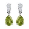 Peridot And Simulated Diamond Drop Earrings In Sterling Silver 2.60 Ctw 2 Peridot And Simulated Diamond Drop Earrings In Sterling Silver 2.60 Ctw -Jewelry store 3118816