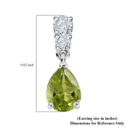 Peridot And Simulated Diamond Drop Earrings In Sterling Silver 2.60 Ctw -Jewelry store 3118816 4