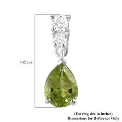 Peridot And Simulated Diamond Drop Earrings In Sterling Silver 2.60 Ctw -Jewelry store 3118816 6