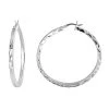 925 Sterling Silver Diamond Cut Hoop Earrings, Silver Hoops For Women, -Jewelry store 3188658