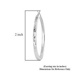 925 Sterling Silver Diamond Cut Hoop Earrings, Silver Hoops For Women, -Jewelry store 3188658 3