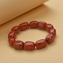 Red Jade Bracelet, Jade Beads Bracelet, Stretch Bracelet 425.00 Ctw -Jewelry store 3207210 1 1