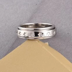 Sterling Silver Stars Spinner Band Ring, Promise Rings 6.20 Grams -Jewelry store 3235505 3