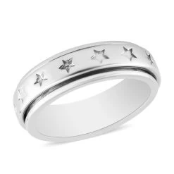 Sterling Silver Stars Spinner Band Ring, Promise Rings 6.20 Grams -Jewelry store 3235505 5