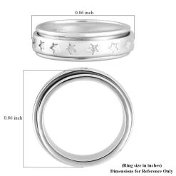 Sterling Silver Stars Spinner Band Ring, Promise Rings 6.20 Grams -Jewelry store 3235505 8