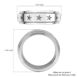 Sterling Silver Stars Spinner Band Ring, Promise Rings 6.20 Grams -Jewelry store 3235505 9
