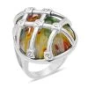 Multi Color Murano Style And Austrian Crystal Ring In Stainless Steel 2 Multi Color Murano Style And Austrian Crystal Ring In Stainless Steel -Jewelry store 3275649