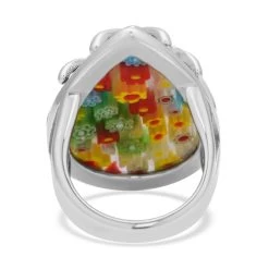 Multi Color Murano Style And Austrian Crystal Ring In Stainless Steel -Jewelry store 3275649 4