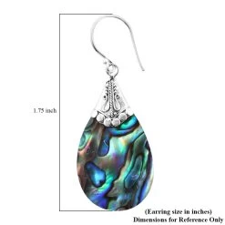 Abalone Shell Dangle Earrings In Sterling Silver, Drop Silver Earrings, Beach Fashion Jewelry -Jewelry store 3300008 6