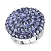 Tanzanite Ring In Rhodium And Platinum Over Sterling Silver ,Tanzanite Cluster Ring, Floral Ring, Silver Ring,Wedding Ring For Her 8.10 Ctw 1 Tanzanite Ring In Rhodium And Platinum Over Sterling Silver ,Tanzanite Cluster Ring, Floral Ring, Silver Ring,Wedding Ring For Her 8.10 Ctw -Jewelry store 3303353
