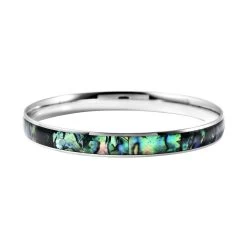Abalone Shell Bangle Bracelet For Women In Stainless Steel, Beach Jewelry Gifts (8.50 In) -Jewelry store 3348460 3