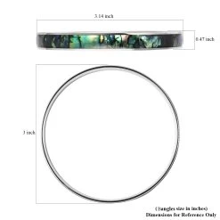 Abalone Shell Bangle Bracelet For Women In Stainless Steel, Beach Jewelry Gifts (8.50 In) -Jewelry store 3348460 4