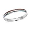 Acacia Wood With Abalone Shell Enameled Bangle Bracelet For Women Girls Fashion Bangles Stainless Steel Jewelry 8.50 Inches -Jewelry store 3348492