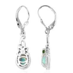 Premium Ethiopian Welo Opal And Multi Gemstone Lever Back Earrings In Platinum Over Sterling Silver 1.85 Ctw -Jewelry store 3372604 3