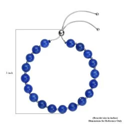 Blue Jade (D) Bead Bracelet| Silver Bolo Bracelet| Anniversary Gifts For Her 70.00 Ctw -Jewelry store 3388525 5