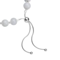 White Jade Beaded Bolo Bracelet In Sterling Silver 70.00 Ctw -Jewelry store 3390135 5