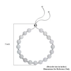 White Jade Beaded Bolo Bracelet In Sterling Silver 70.00 Ctw -Jewelry store 3390135 6