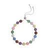 Multi Color Jade (D) Beaded Bolo Bracelet In Sterling Silver 70.00 Ctw -Jewelry store 3390138