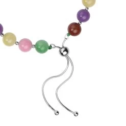Multi Color Jade (D) Beaded Bolo Bracelet In Sterling Silver 70.00 Ctw 13 Multi Color Jade (D) Beaded Bolo Bracelet In Sterling Silver 70.00 Ctw -Jewelry store 3390138 5